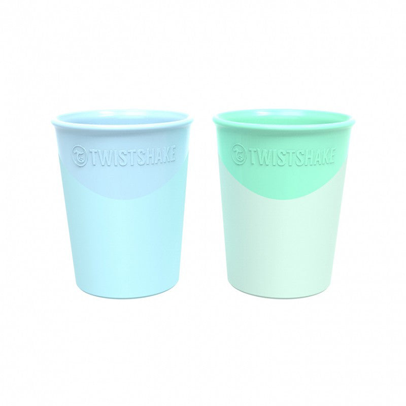 Twistshake® 2x Kozarček Pastel Blue&Green 170ml (6+m) Twistshake