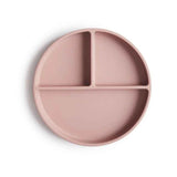Mushie® Silikonowy talerzyk dzielony z przyssawką Blush