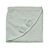 CamCam® Asciugamano con cappuccio e orecchie GOTS Dusty Green 80x80