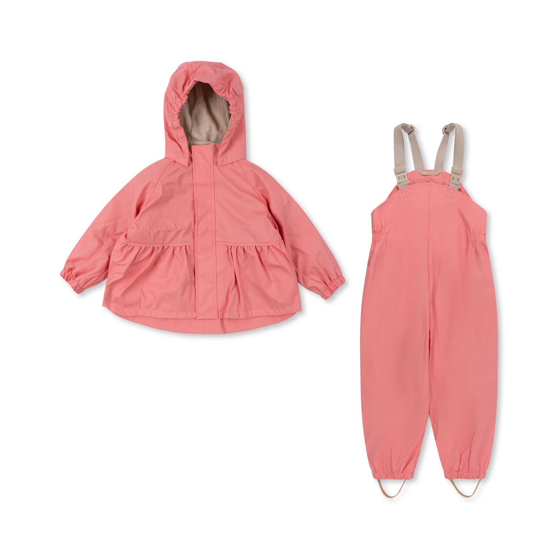Konges Sløjd® Rainy rainwear set Palme Strawberry Pink Evitas
