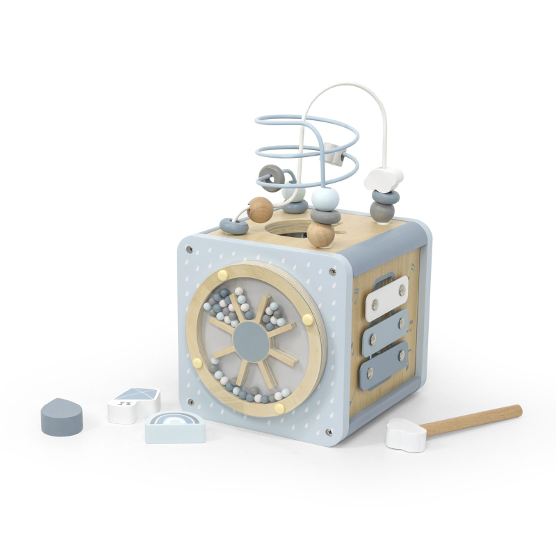 Label Label® Lesena aktivnostna kocka Blue Label Label