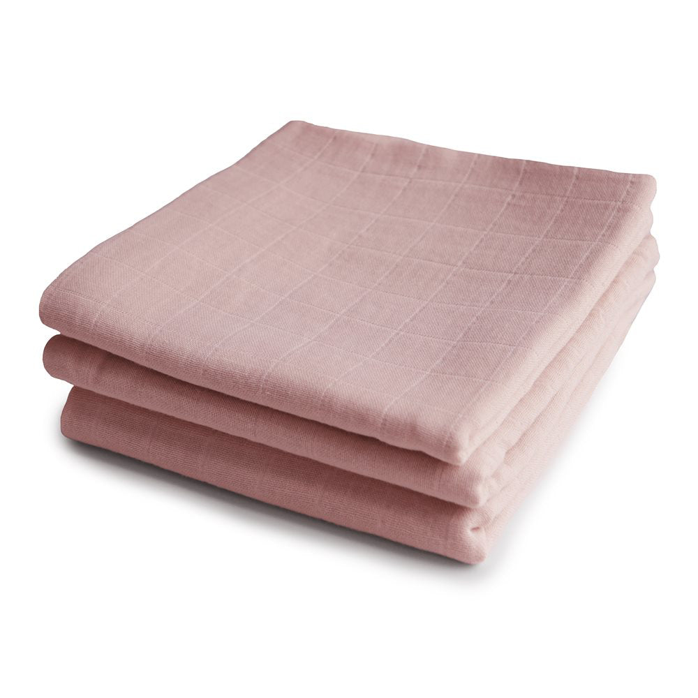 Mushie® Set treh tetra pleničk Blush 60x60 Mushie
