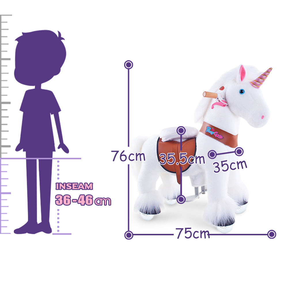 PonyCycle® Konjiček na kolesih - White Unicorn (3-5L) PonyCycle
