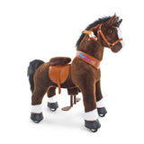 PonyCycle® Cavallo con ruote - Chocolate Brown with White Hoof (4-7A)