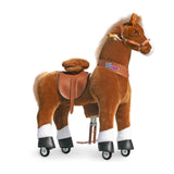PonyCycle® Cavallo con ruote - Brown with White Hoof (7+A)
