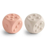 Mushie® Cubes d'activités en silicone Blush/Shifting Sands