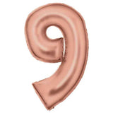 Amscan® Foil Balloon Large Numbe 9 (86 cm) Silk Lustre Rose Gold