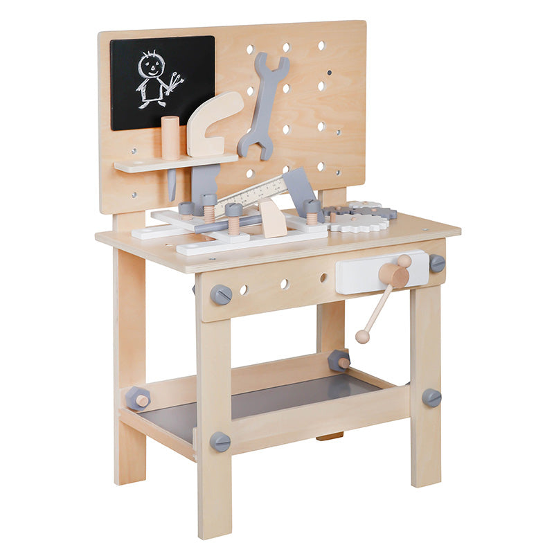 Evibell® Otroška lesena delovna miza z orodjem Nature Evibell