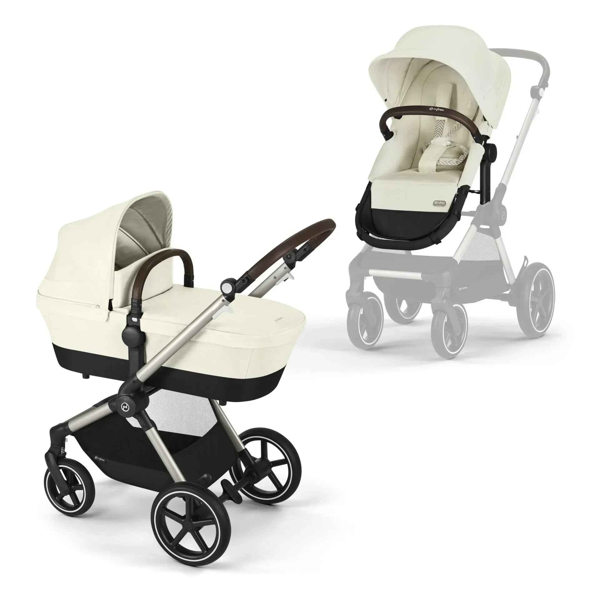 Cybex Baby Stroller 2in1 Eos Lux Seashell Beige (Taupe Frame)