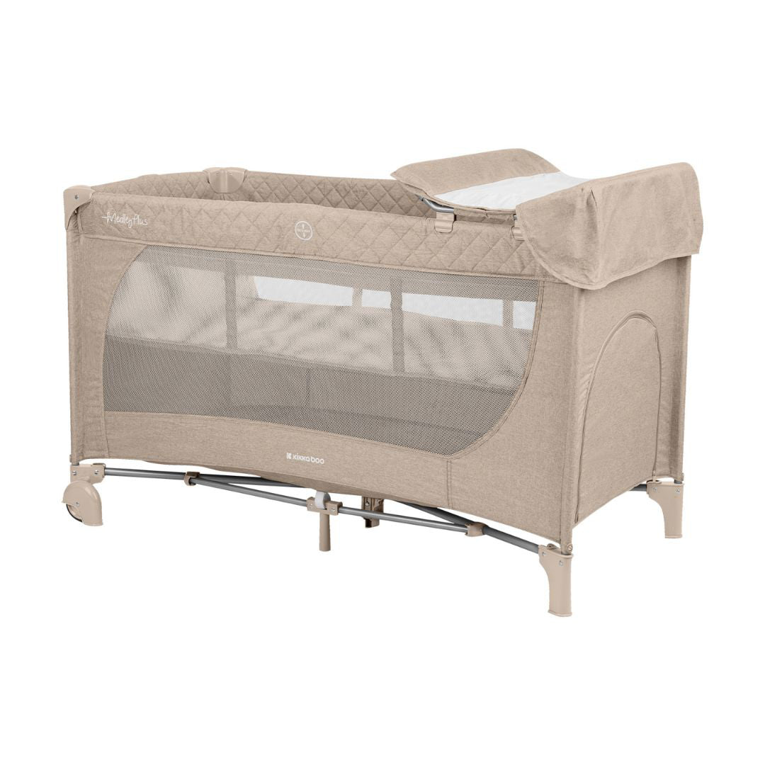 KikkaBoo® Prenosna posteljica 2 levels 125x65 Medley PLUS Beige KikkaBoo