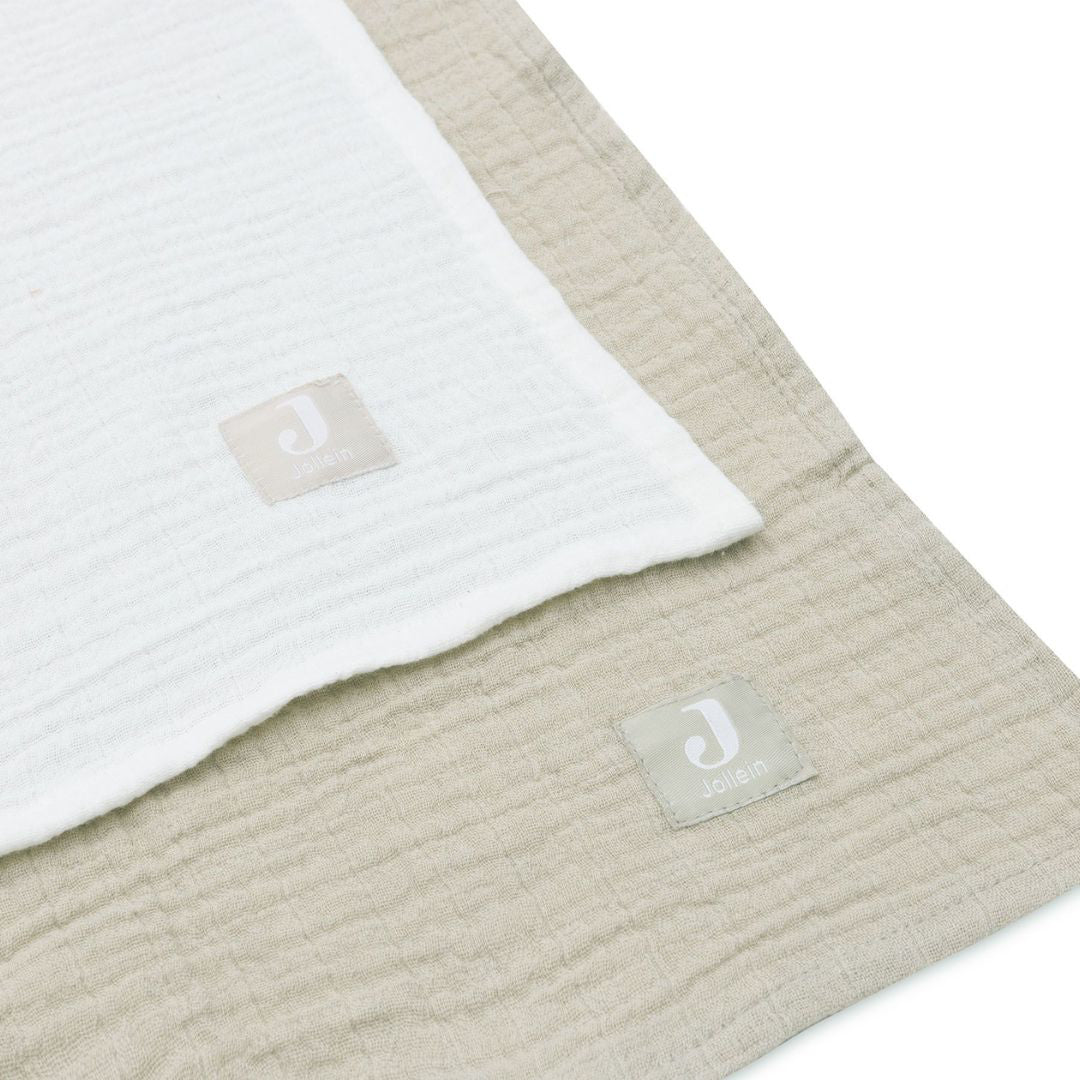 Jollein® Komplet dveh tetra pleničk Olive Green/Ivory 115x115cm Jollein