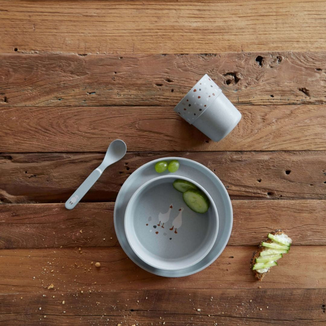 Lässig® Set za hranjenje Tiny Farmer, Sheep & Goose Blue Lässig