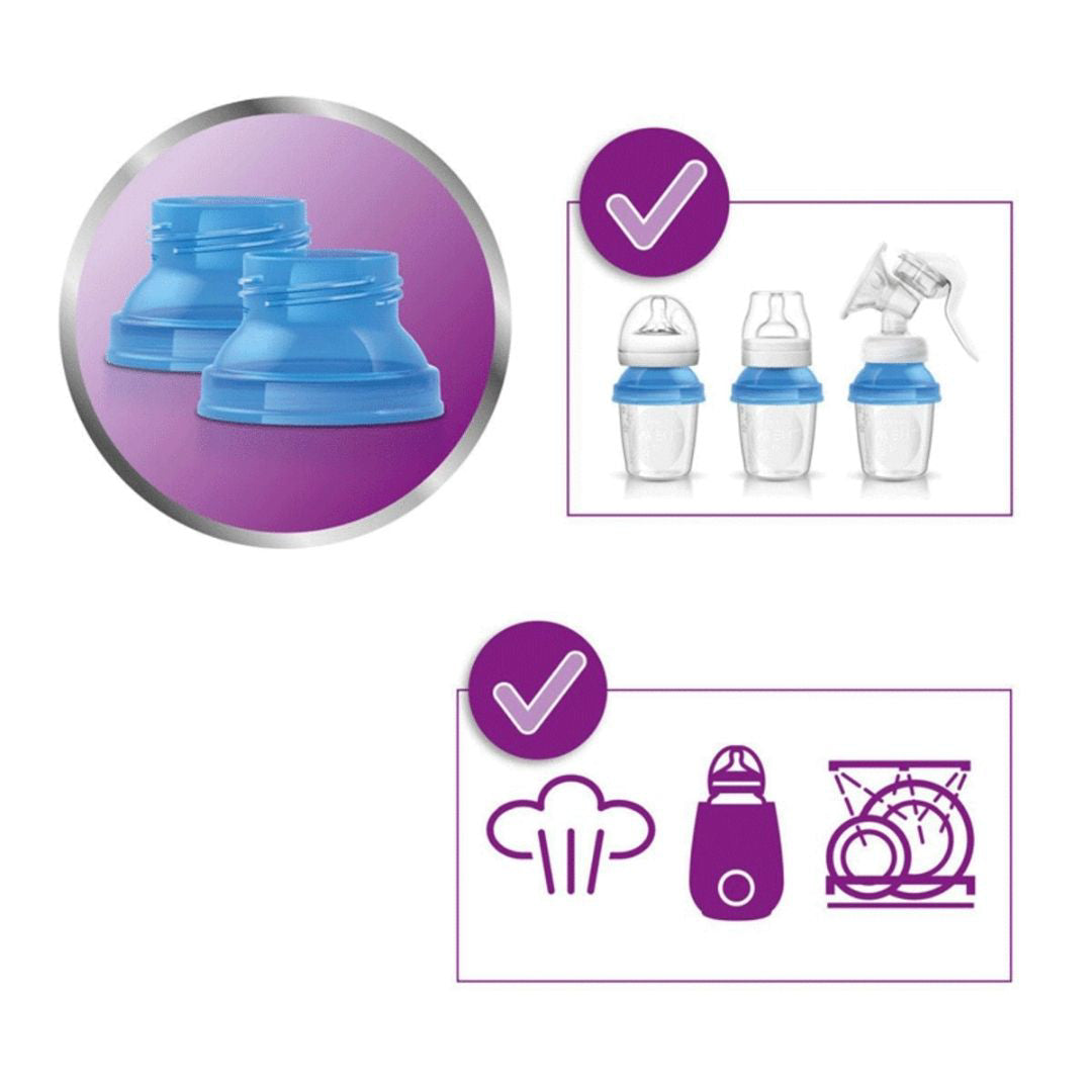 Philips AVENT® Posodice za shranjevanje + adapter 180ml 10 kos Philips AVENT