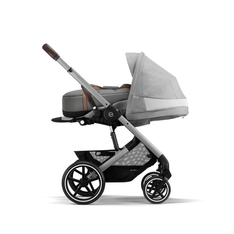 Cybex® Otroški voziček s košaro 2v1 Balios S Lux (0-22 kg) Stone Grey (Silver Frame) Cybex