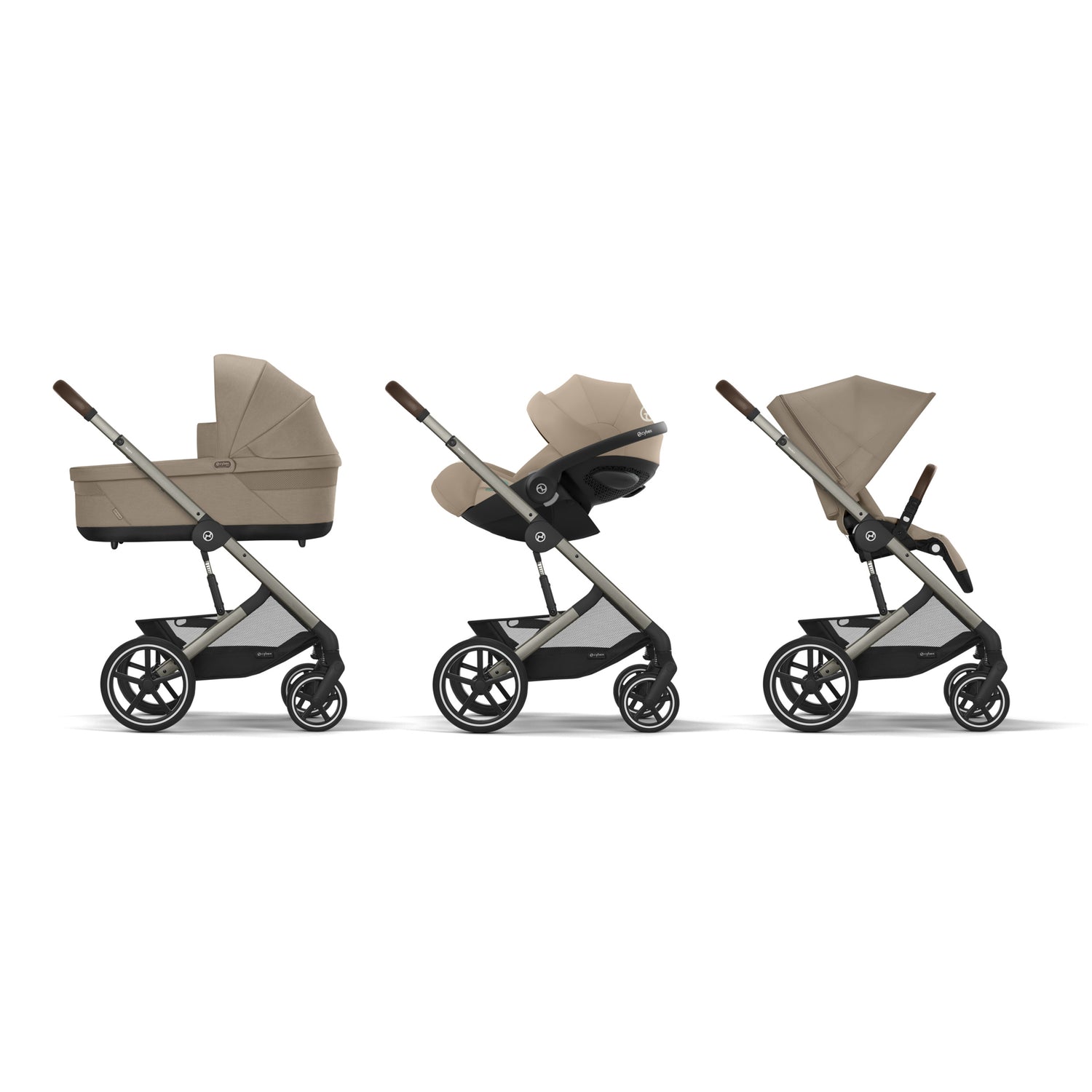 Cybex® Otroški voziček s košaro 2v1 Balios S Lux (0-22 kg) Almond Beige (Taupe Frame) Cybex