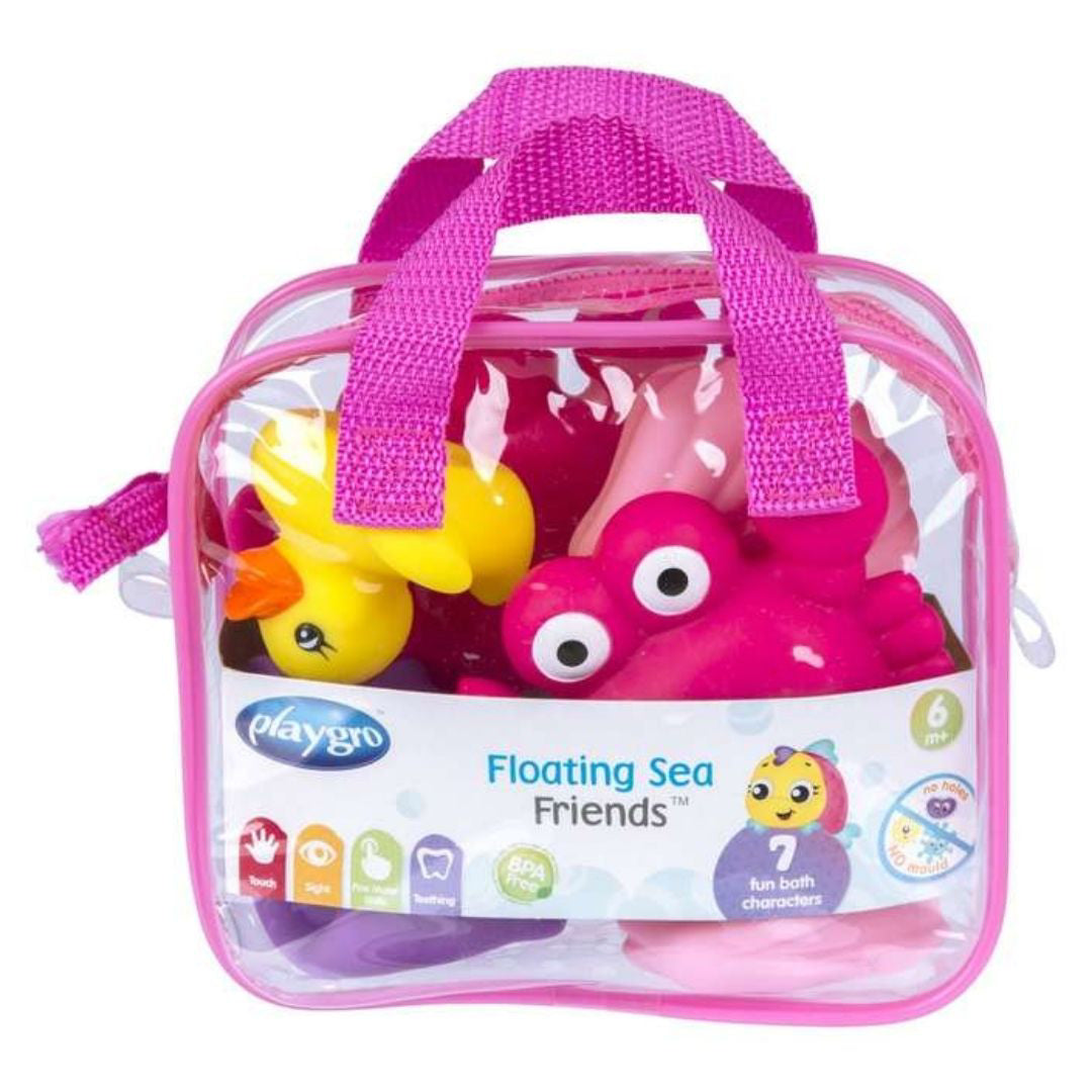 Playgro® Kopalne igračke brez lukenj Morske živali 7 kos Pink Playgro