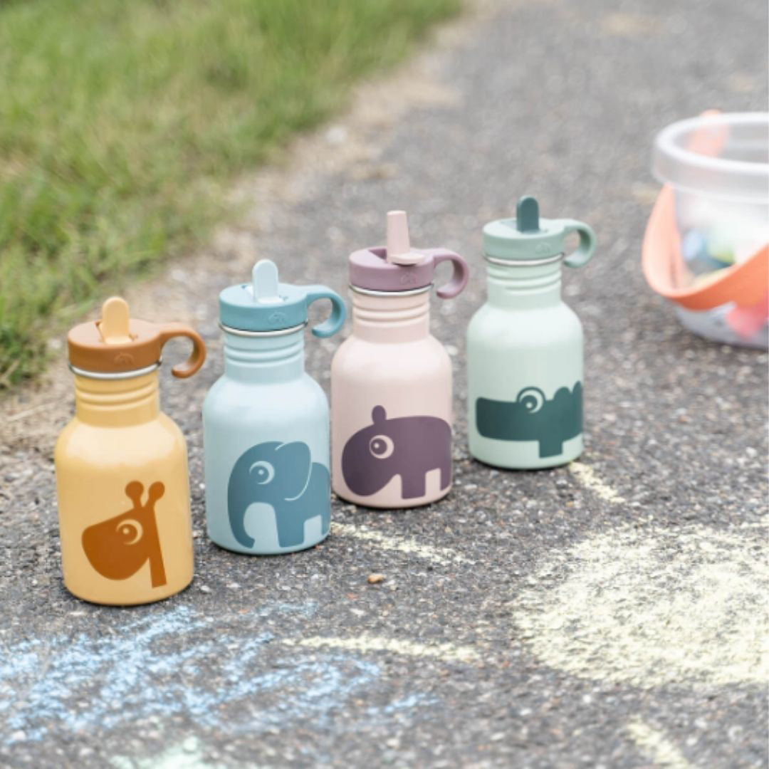 Done by Deer® Kovinska steklenička s slamico Elphee Blue 350 ml Done by Deer