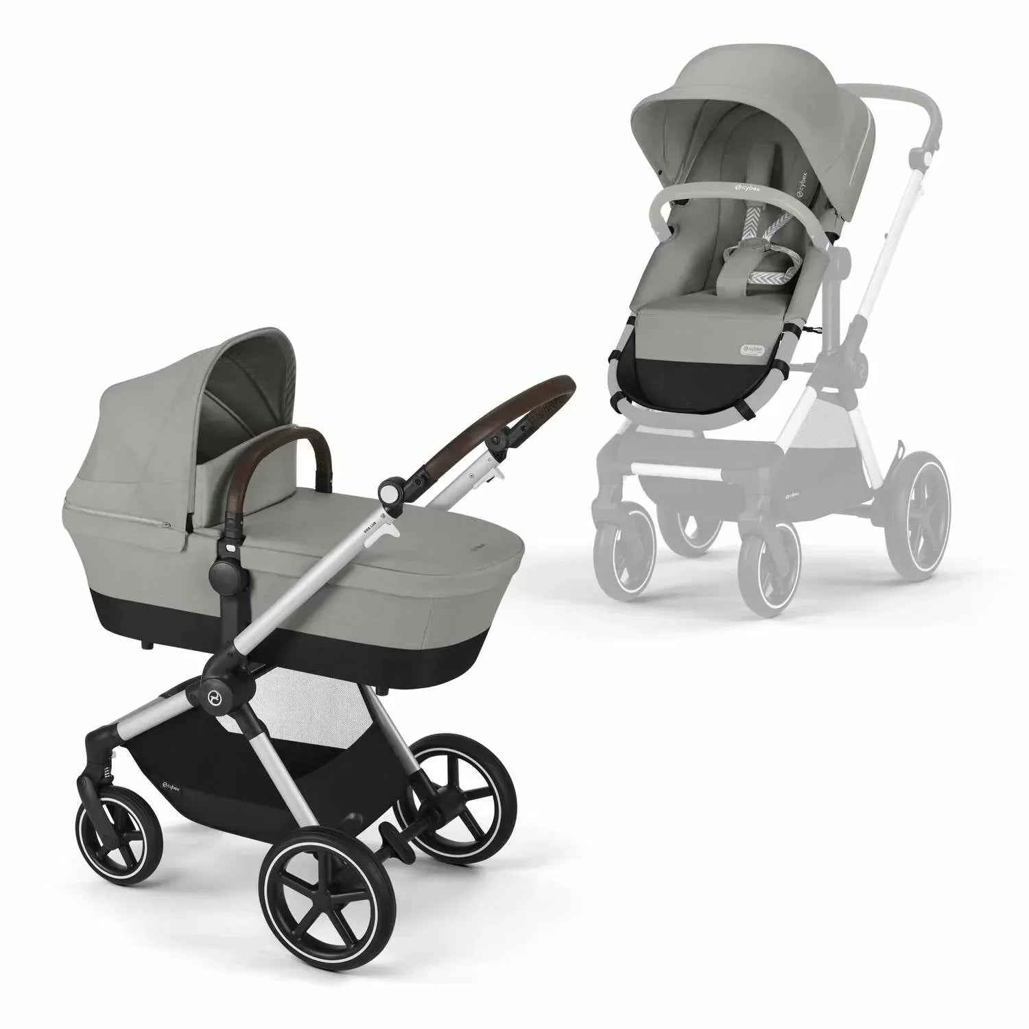 cybex eos travel system Cybex® Baby Stroller 2in1 Eos™ Lux Stone Grey (Silver Frame)