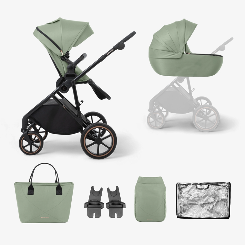 KikkaBoo® Otroški voziček s košaro 2v1 Thea Army Green KikkaBoo