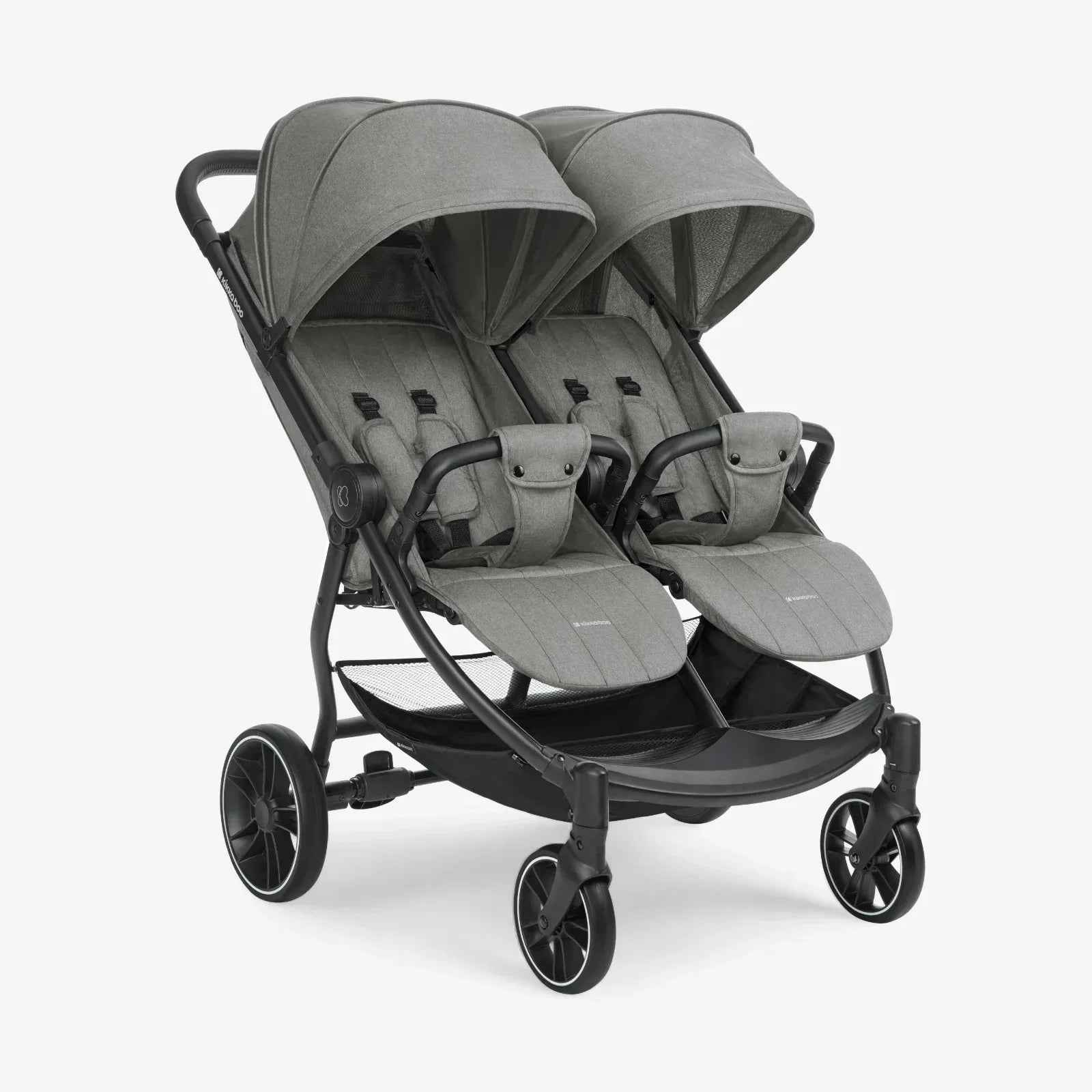 light double stroller KikkaBoo® Twin stroller Happy 2 Light Grey