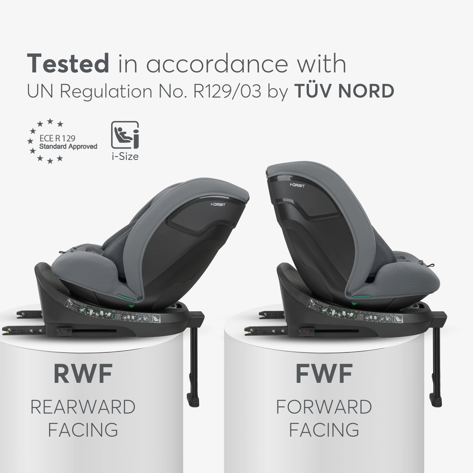 KikkaBoo® Otroški avtosedež 360° i-Orbit i-SIZE (40-150 cm) Light Grey 2025 KikkaBoo