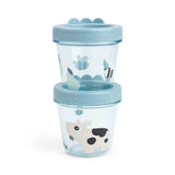 Done by Deer® Set due contenitori per alimenti Tiny Farm Blue