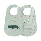 Done by Deer® Bavoirs à velcro 2-pack Croco Green