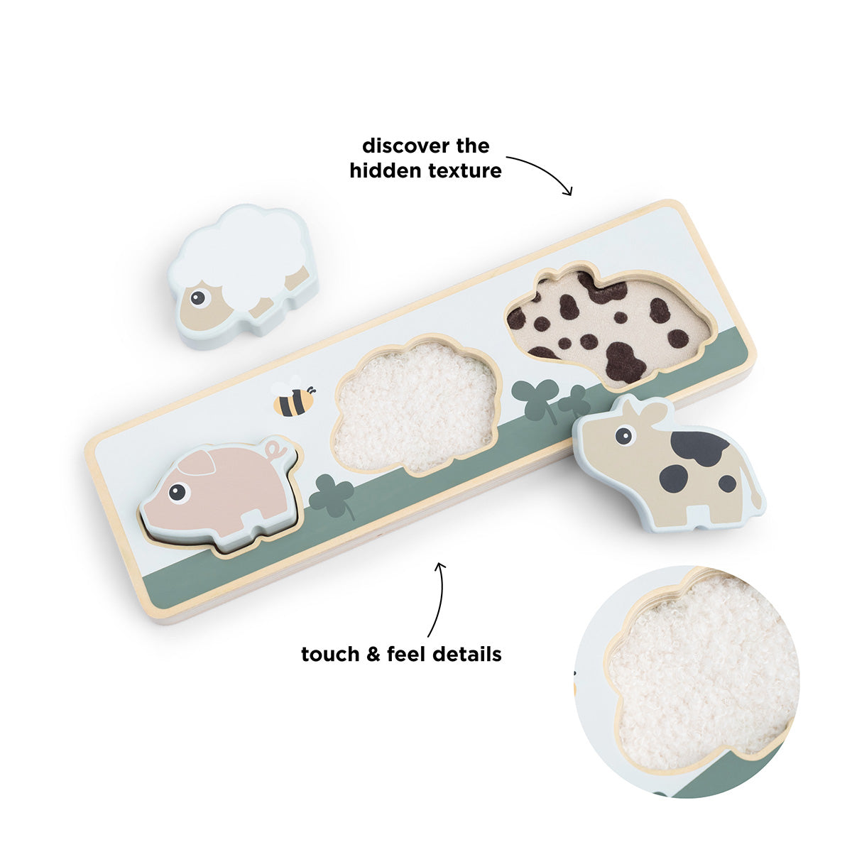 Done by Deer® Senzorična sestavljanka Tiny Farm Done by Deer