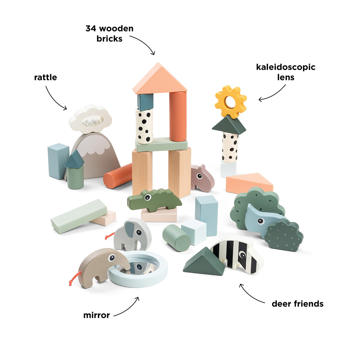 Done by Deer® Lesene kocke Deer Friends 34 kosov Done by Deer