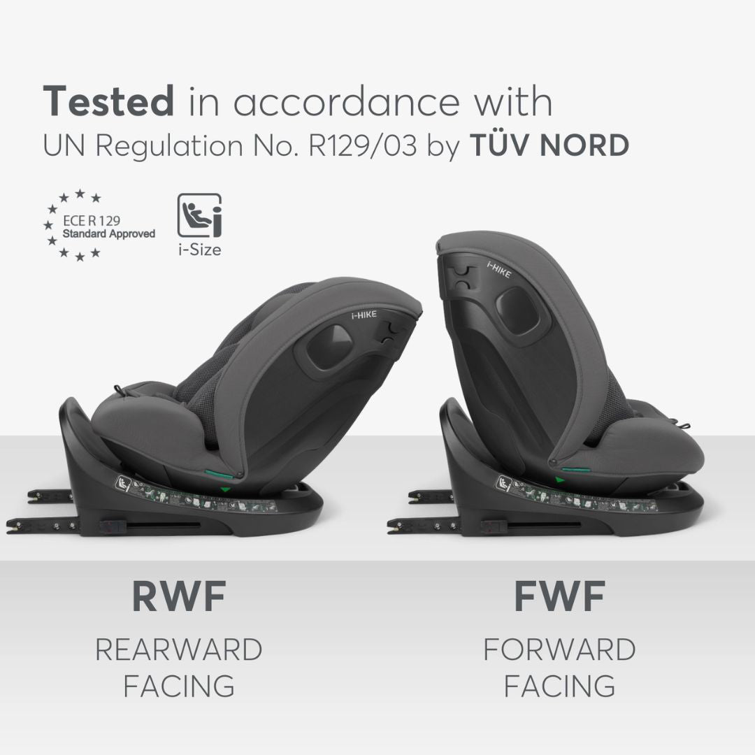KikkaBoo® Otroški avtosedež 360° i-Hike i-SIZE (40-150 cm) Dark Grey 2025 KikkaBoo