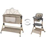 KikkaBoo® 2in1 Culla affiancata e Seggiolone Sleat Me Beige
