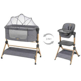 KikkaBoo® 2in1 Culla affiancata e Seggiolone Sleat Me Grey