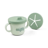 Done by Deer® Tazza con beccuccio/snack 3-in-1 Foodie Croco Green 215ml