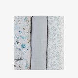 KikkaBoo® Povijalne pleničke iz muslina 3 kosi 100x100 cm Dreamy Fields Grey