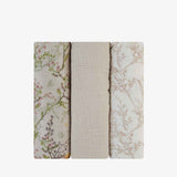 KikkaBoo® Couvertures d'emmaillotage 3 pcs 75x75 cm Secret Garden Beige