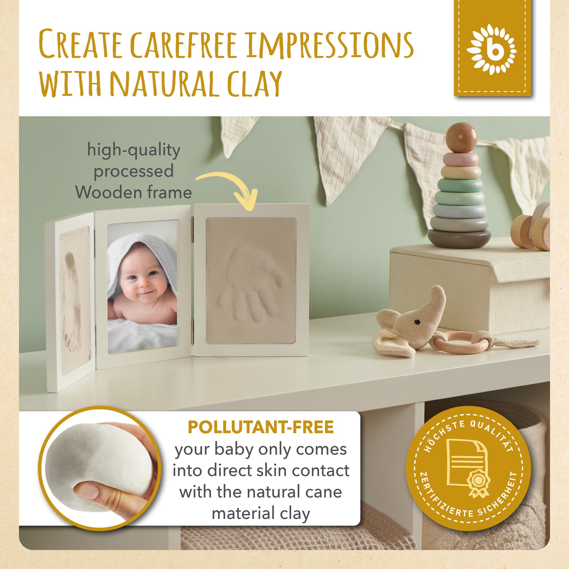 Bieco® Komplet za odtis z lesenim okvirjem Bieco