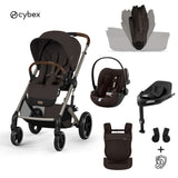 Cybex® Poussette 4en1 avec nacelle pliable Balios S Lux + Porte-bébé Amya + Siège auto Cloud G3 + Base IsoFix G3 Chocolate Brown (+ Habillage pluie)