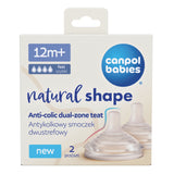 Canpol babies® Anti-colic succhietto in silicone a due zone Natural Shape 12m+ 2 pz