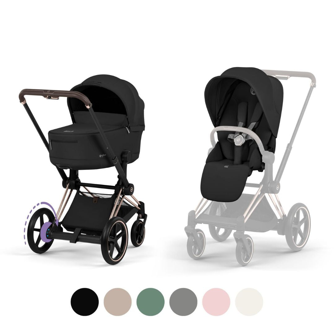 Cybex Platinum® Otroški voziček z zložljivo košaro 2v1 e-Priam™ Cybex Platinum