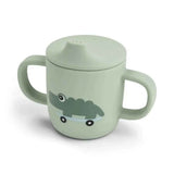 Done by Deer® Tazza in silicone con coperchio e manici Playground Green