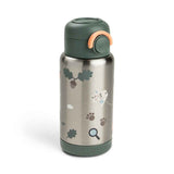 Done by Deer® Bottiglia termica con cannuccia 340 ml Tiny trails Green