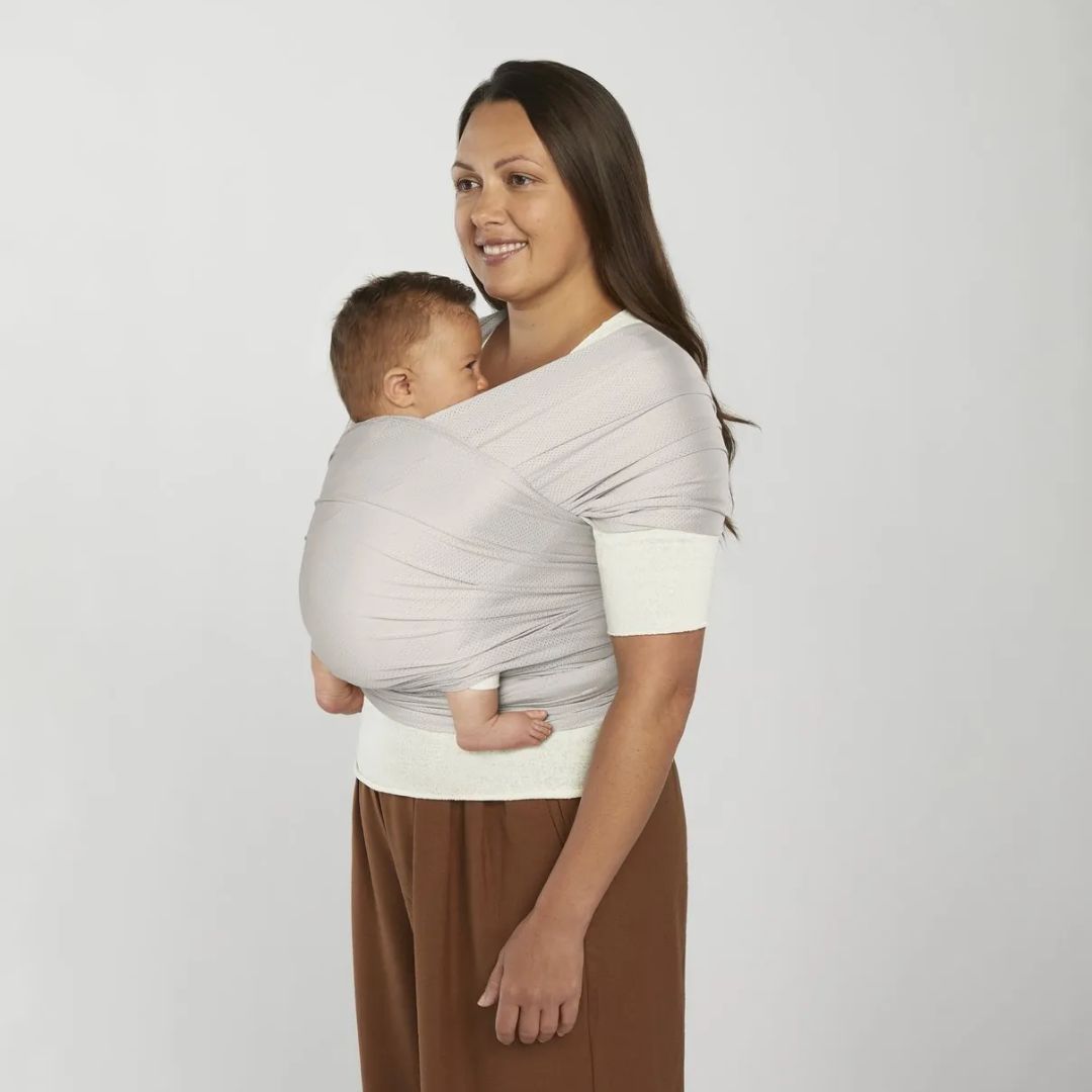 Ergobaby® Carrier Aura Wrap Sustainable Mesh Soft Grey – Evitas