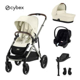 Cybex® Gazelle S 4-in-1 Stroller Set + Aton B2 Car Seat + Base One Isofix Seashell Beige