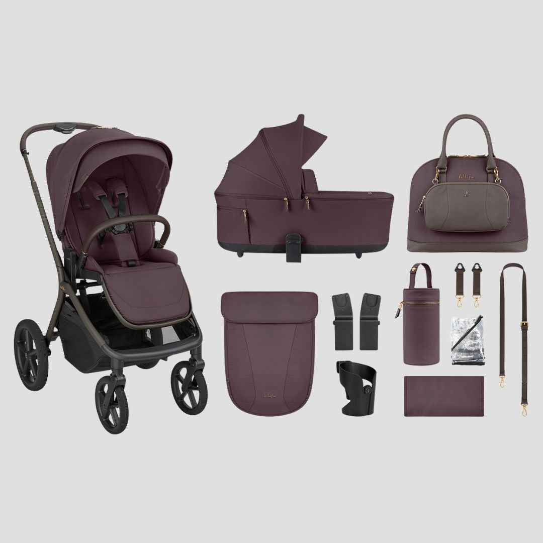 KikkaBoo® Platinum Goya 2-in-1 Stroller with Carry Cot Merlot – Evitas