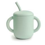 Mushie® Silicone Cup with Straw Cambridge Blue
