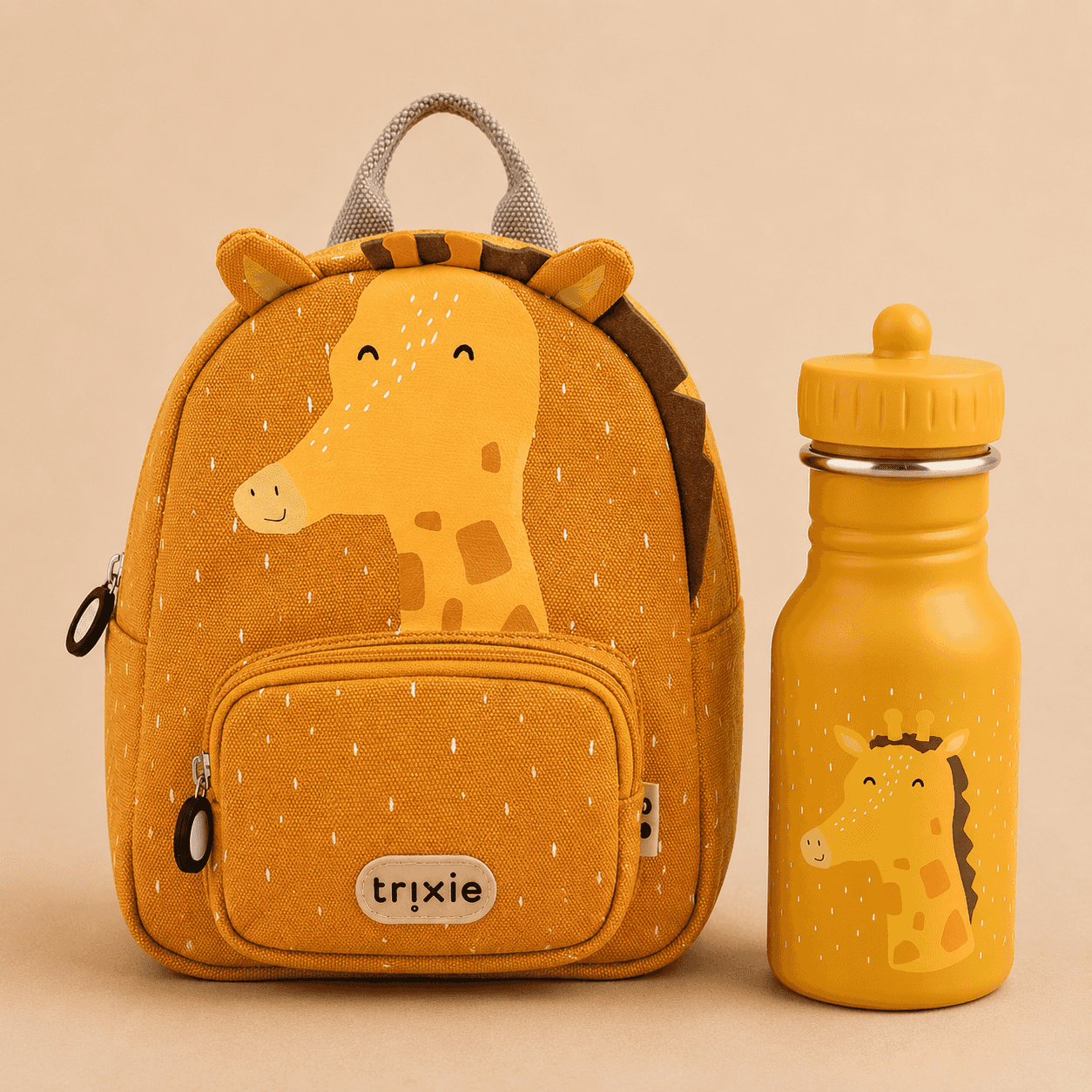 Trixie Baby® Set backpack MINI and bottle 350ml Mr. Giraffe