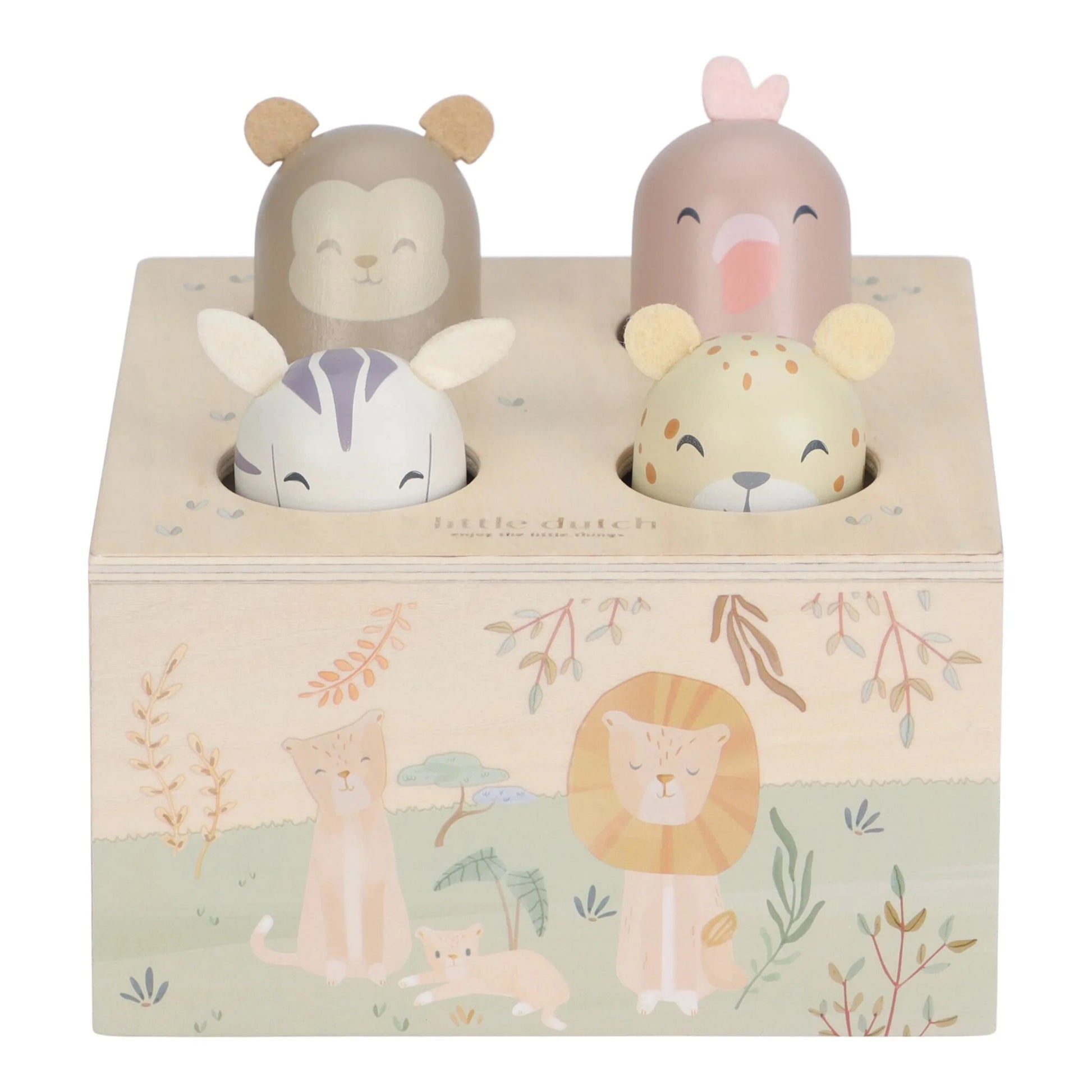 Little Dutch® "Pop up" drvena igračka Safari Friends – slika 3