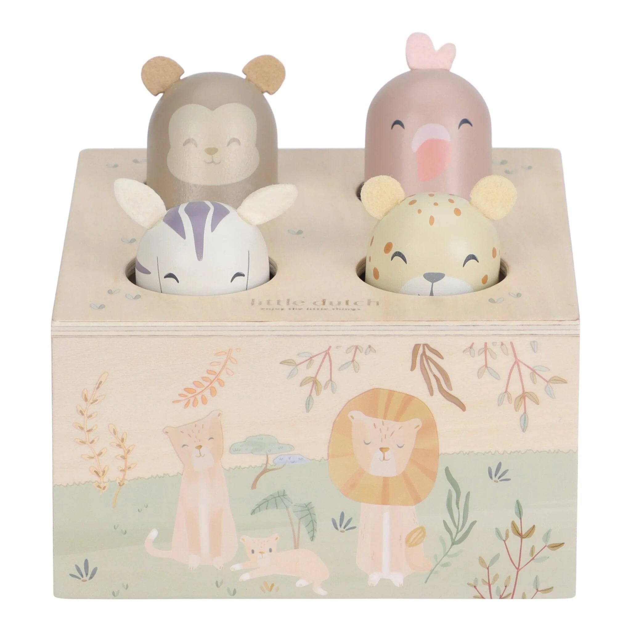 Little Dutch® "Pop up" drvena igračka Safari Friends – slika 3