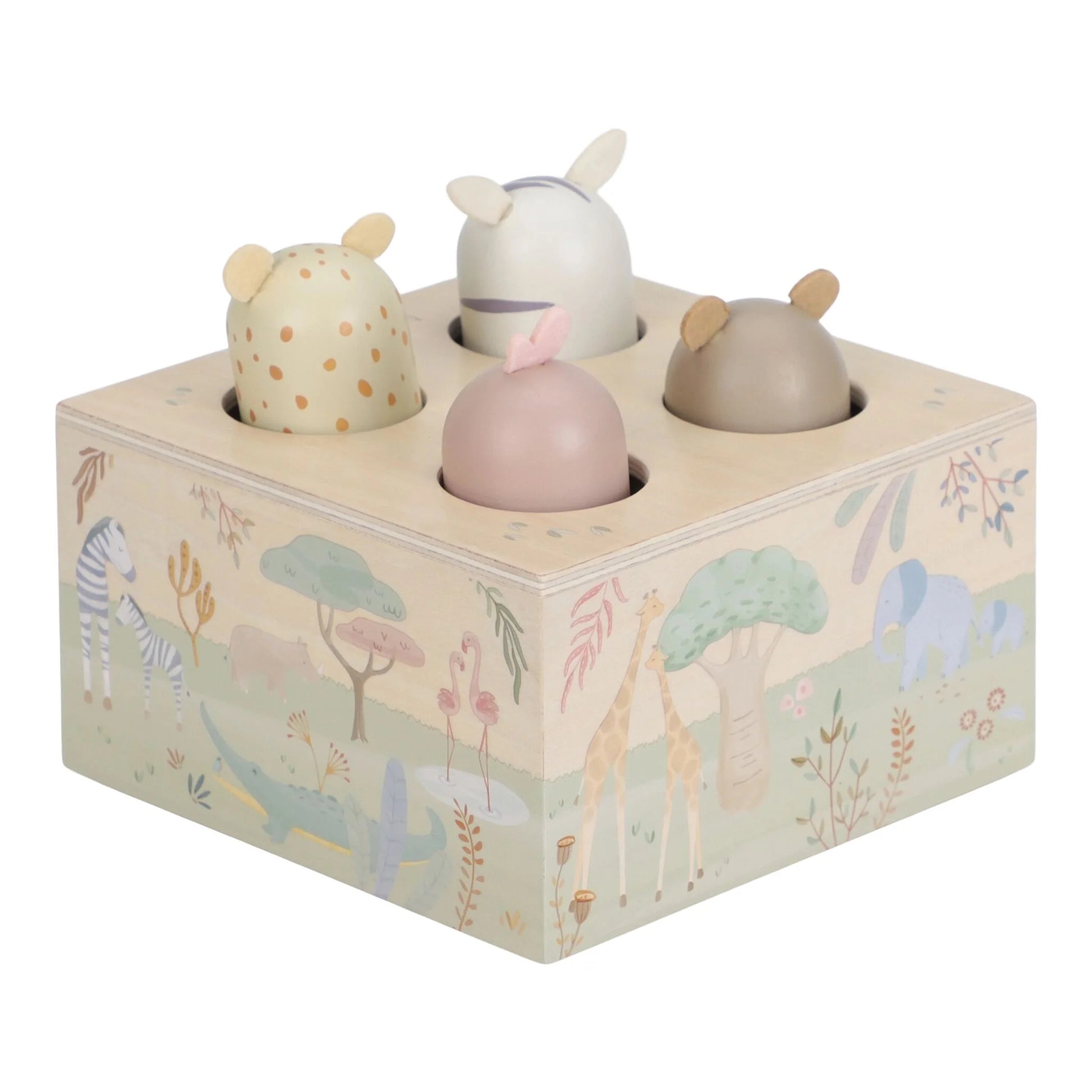 Little Dutch® "Pop up" drvena igračka Safari Friends – slika 7