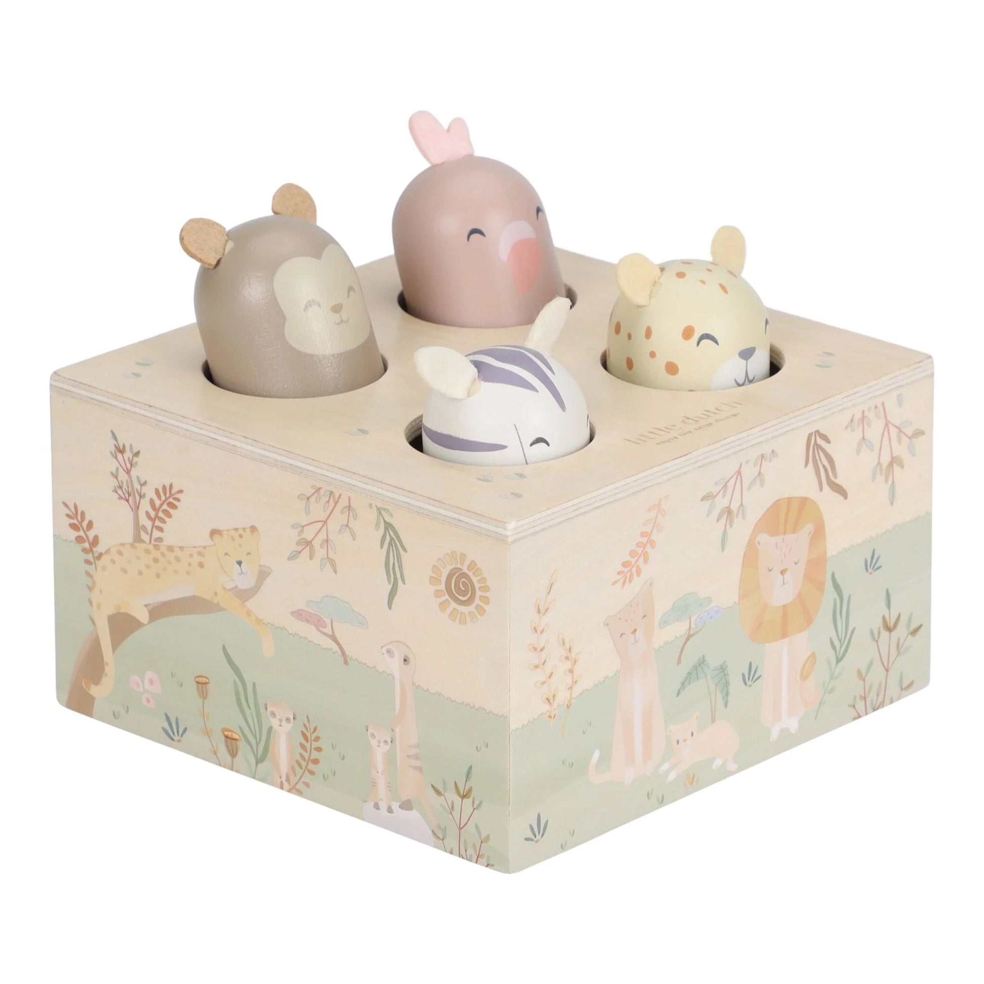 Little Dutch® "Pop up" drvena igračka Safari Friends – slika 5